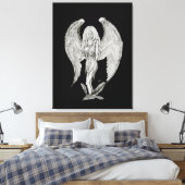 Engel - Schwarzweiß-Design Leinwanddruck (Insitu (Schlafzimmer))