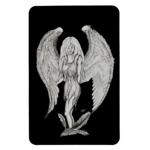 Engel - Schwarzweiß-Design Magnet