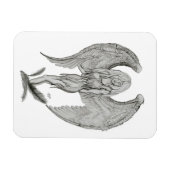 Engel - Schwarzweiß-Design Magnet (Horizontal)