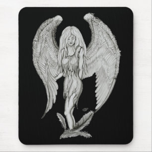 Engel - Schwarzweiß-Design Mousepad