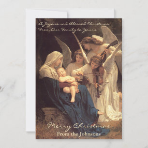 Engel serenieren Maria Vintage-Weihnachten Feiertagskarte