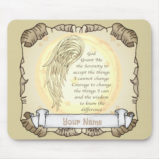 Engel Serenity Gebet Mousepad (Vorne)