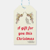 Engel sind präsent, glänzend reife Wasserfarbe Geschenkanhänger (Rückseite)