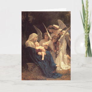 Engel singen Maria eine Serenade Vintage-Weihnacht Feiertagskarte