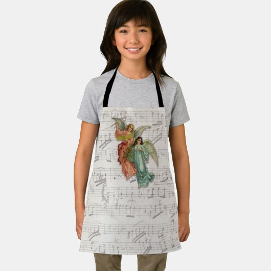 Engel singen - Viktorianisches Musikblatt Religiös Schürze (Insitu)