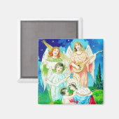 Engel singen Vintage Magnet (Vorderseite/Rückseite)