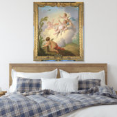 Engel spielen mit einem Vogel in einer Landschaft Leinwanddruck (Insitu (Schlafzimmer))