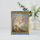 Engel spielen mit einem Vogel in einer Landschaft Postkarte (Stehend Vorderseite)