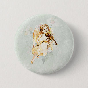 Engel spielt Geige auf einer schäbigen Vintage-Tex Button