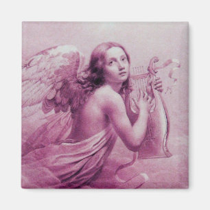 ENGEL SPIELT LYRA ÜBER DEN WOLKEN rosa Magnet