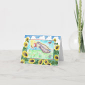 Engel spielt mit Monarchen-Schmetterlingen. Karte (Vorderseite)