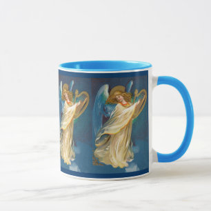 Engel spielt Musik auf einer Harfe Tasse