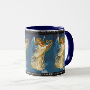 Engel spielt Musik auf einer Harfe Tasse