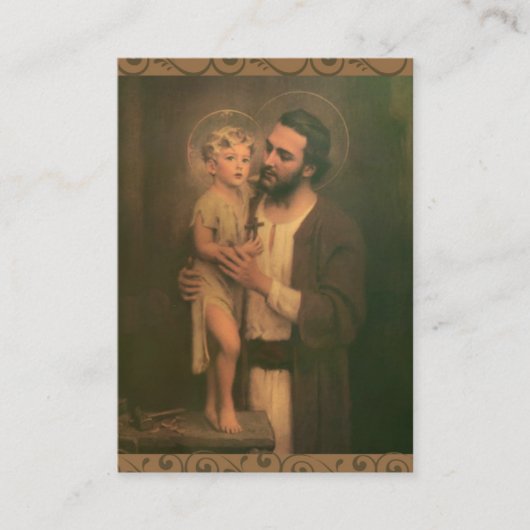 Engel St Joseph Jesus Memorare Gebet Visitenkarte (Vorderseite)