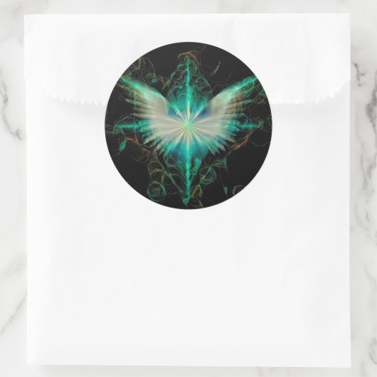 Engel-Stern Runder Aufkleber (Tasche)