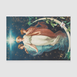Engel, Sterne, Frauen, der Mond Weihnachten Religi Seidenpapier