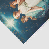 Engel, Sterne, Frauen, der Mond Weihnachten Religi Seidenpapier (Ausschnitt)