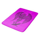 Engel , Stift , Schwarz und Rosa Design Badematte (Schrägansicht)