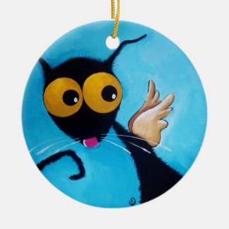 Engel Stressie Katze Keramikornament