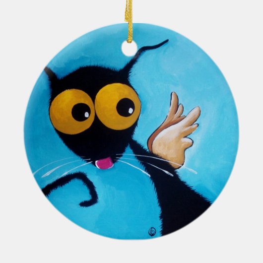 Engel Stressie Katze Keramikornament (Hinten)