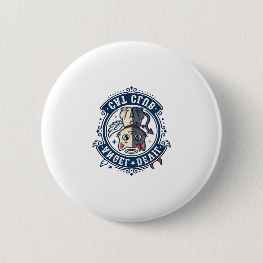 Engel Teufel Katze Katze Mama Geschenk Idee - Enge Button (Vorderseite)