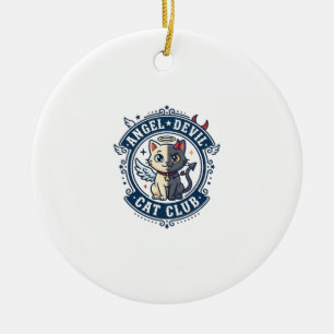 Engel Teufel Katze Katze Mama Geschenk Idee - Enge Keramik Ornament