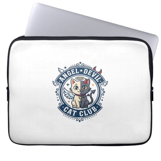 Engel Teufel Katze Katze Mama Geschenk Idee - Enge Laptopschutzhülle (Vorderseite)