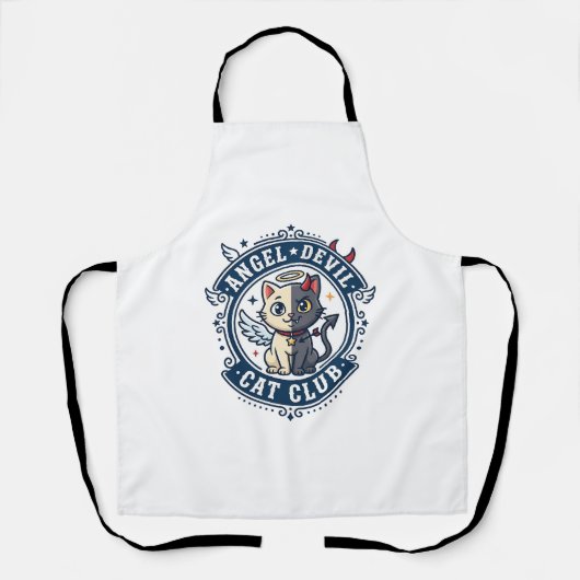 Engel Teufel Katze Katze Mama Geschenk Idee - Enge Schürze (Vorderseite)