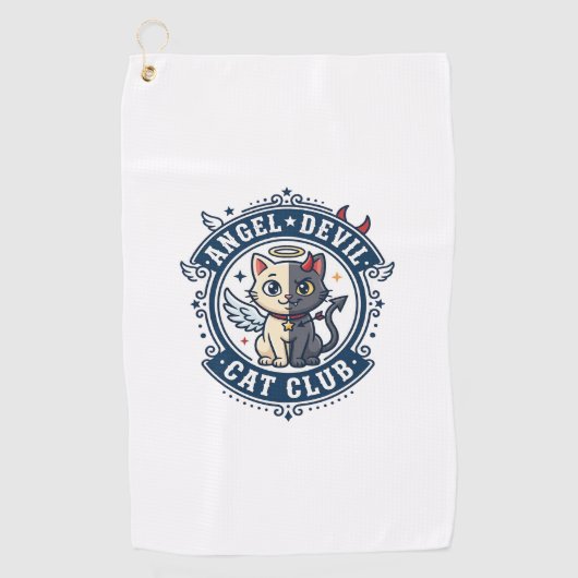 Engel Teufel Katze Katze Mama Geschenkidee - Engel Golfhandtuch (Vorderseite)