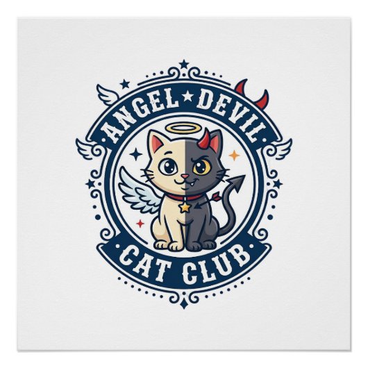 Engel Teufel Katze Katze Mama Geschenkidee - Engel Poster (Vorderseite)