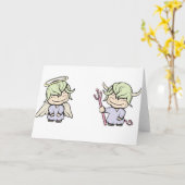 Engel-Teufel! Personalisierbar! Karte (Gelbe Blume)