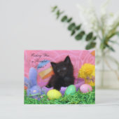 Engel the Kitten's Osterwünsche Postkarte (Stehend Vorderseite)