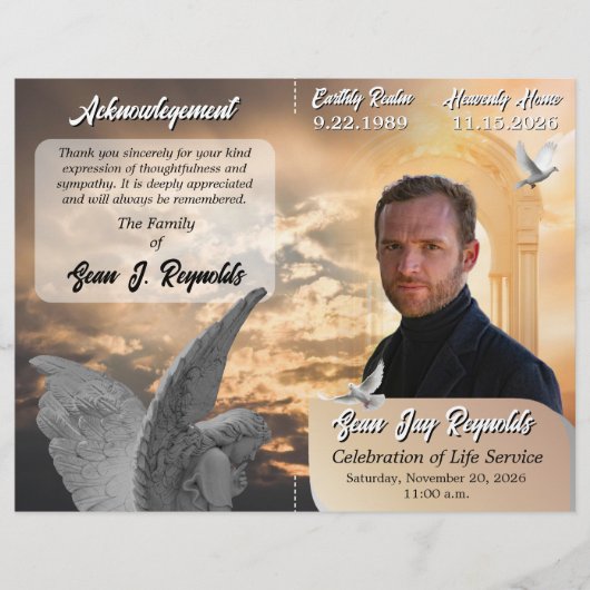 Engel Trauerfeier Programm Flyer (Vorne)