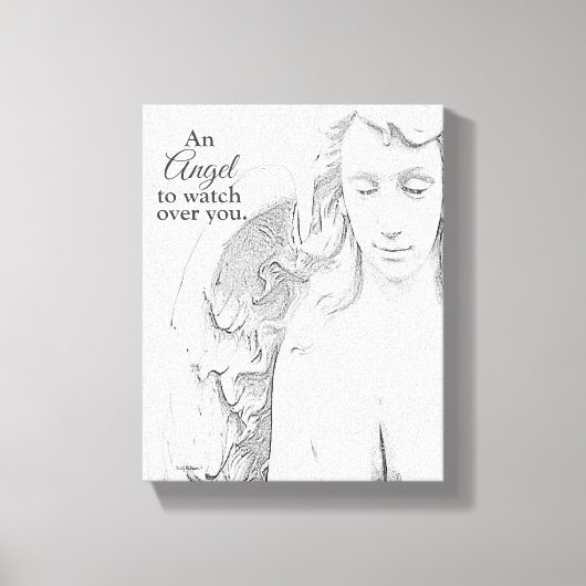 Engel, um über Ihnen zu sehen, blk was Sketch Lein Leinwanddruck (Vorderseite)