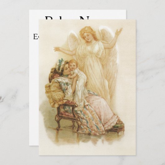 Engel und Babys Einladung (Vorne/Hinten)