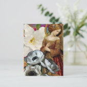 Engel- und Blumen-Collage Postkarte (Stehend Vorderseite)