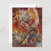 Engel und Drachen Postkarte (Vorne/Hinten)