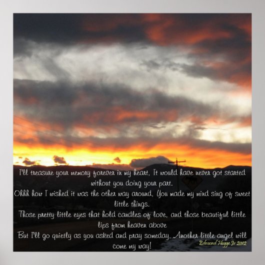 Engel und Gedichte im Sonnenuntergang Poster (Vorne)