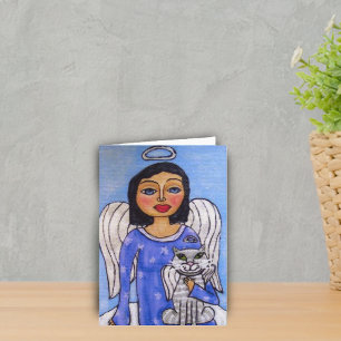 Engel und Katze Feiertagskarte