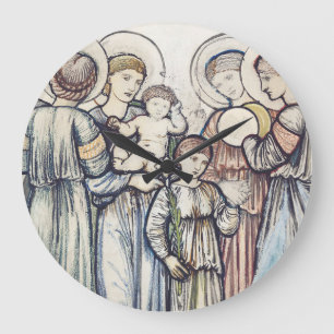 Engel und Kinder von Sir Edward Burne-Jones Große Wanduhr