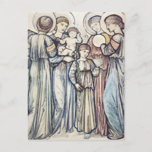 Engel und Kinder von Sir Edward Burne-Jones Postkarte
