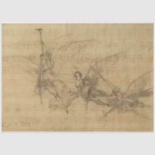 Engel und Musikdekoupage Seidenpapier