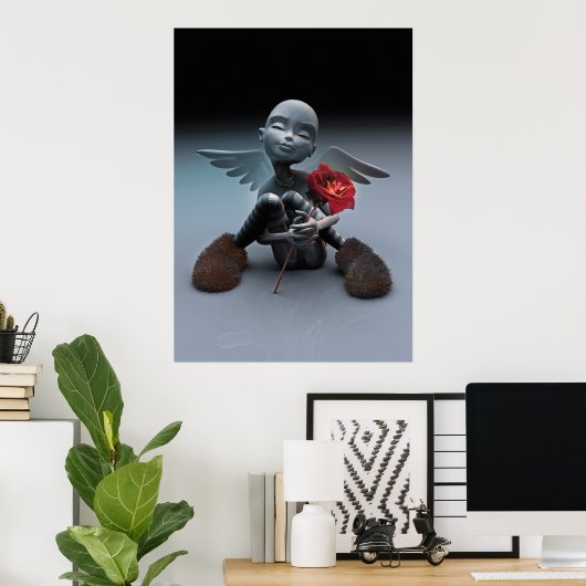 Engel und Rose Poster (Heimbüro)