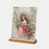 Engel und Rose Vintag-Style Engel Acrylschild (Winkel)