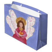 Engel und Schmetterlingsgeschenk Große Geschenktüte (Rückseite Schrägansicht)