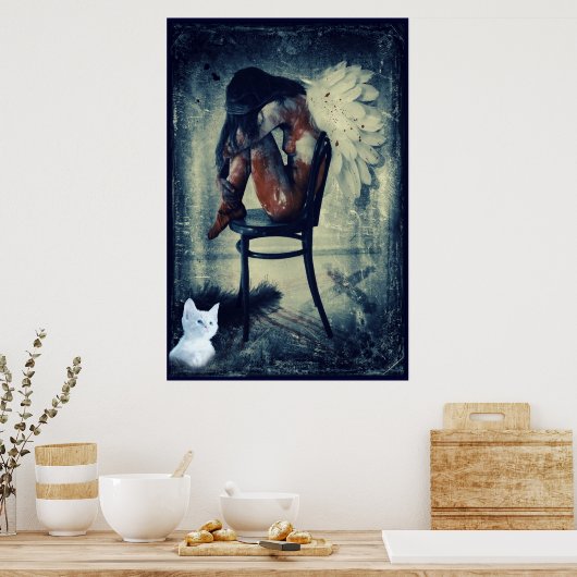Engel und Star kitten surreal Art Poster (Küche)