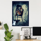 Engel und Star kitten surreal Art Poster (Heimbüro)