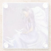 Engel und Tauben Glasuntersetzer (Rückseite)