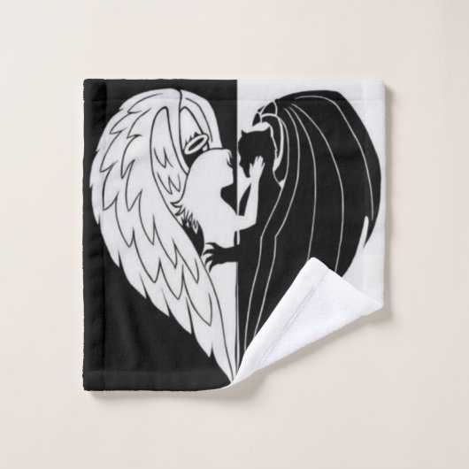 Engel und Teufel Badhandtuch Set (Waschlappen)