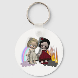 Engel und Teufel Cutie Mädchen Schlüsselanhänger